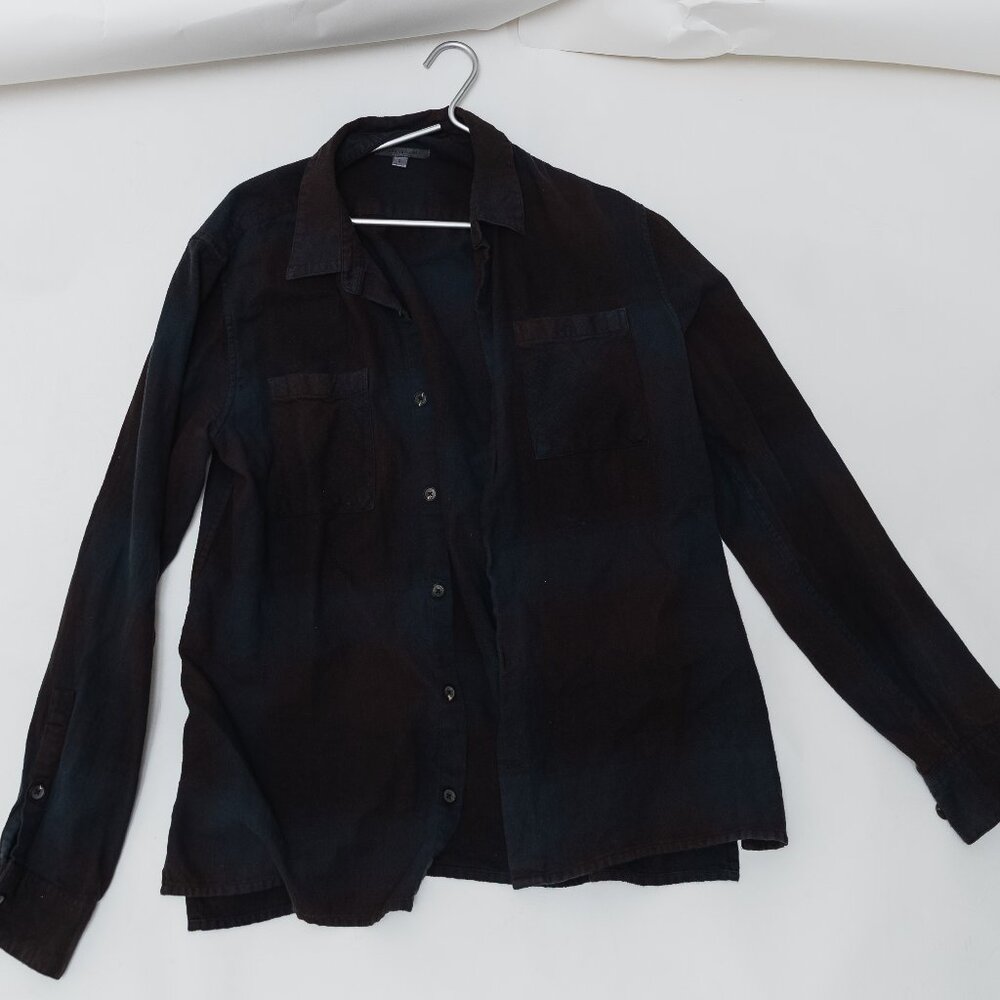 John Varvatos Star USA Long Sleeve Button-Down Shirt Dark Blue Maroon